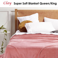 Accessorize Clay Super Soft Blanket Queen/King Home & Garden Kings Warehouse 