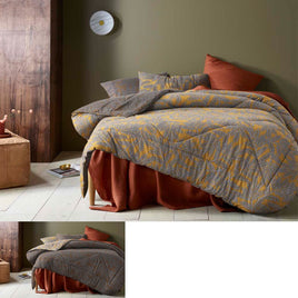 Accessorize Clove Washed Cotton Printed Reversible Comforter Set Queen Home & Garden Kings Warehouse 