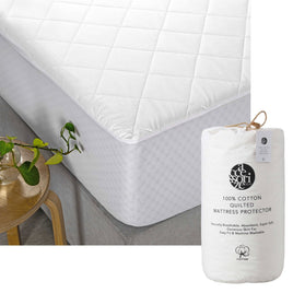 Accessorize Cotton Quilted Mattress Protector King Single Home & Garden Kings Warehouse 