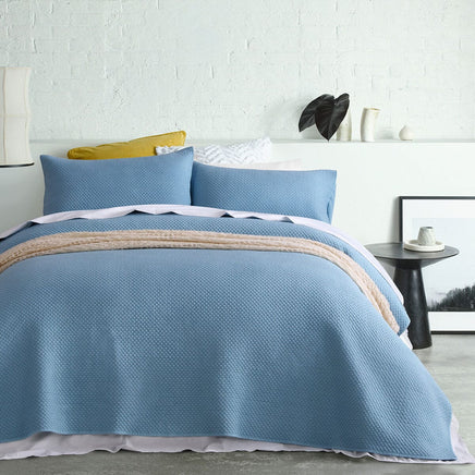 Accessorize Dexter Blue Coverlet Set Queen/King Home & Garden Kings Warehouse 