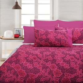 Accessorize Emma Pink Quilt Cover Set - Queen Home & Garden Kings Warehouse 