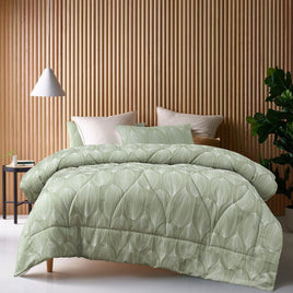 Accessorize Leaf 3 Piece Jacquard Comforter Set Queen Home & Garden Kings Warehouse 