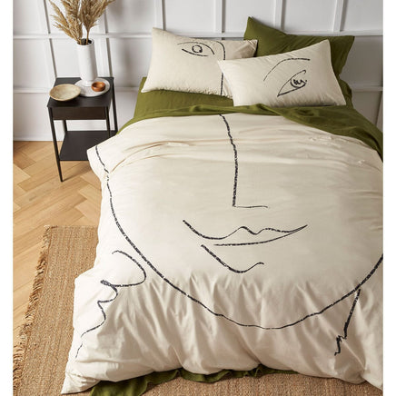 Accessorize Matisse Natural Cotton Quilt Cover Set King Home & Garden Kings Warehouse 