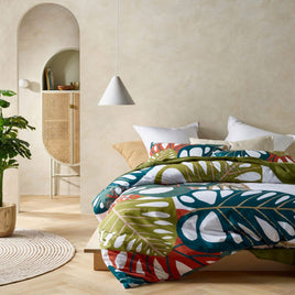 Accessorize Monstera Digital Printed Cotton Quilt Cover Set King Home & Garden Kings Warehouse 