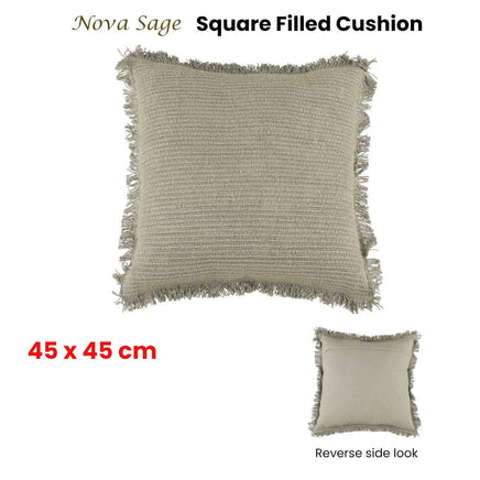 Accessorize Nova Sage Square Filled Cushion 45cm x 45cm Home & Garden Kings Warehouse 
