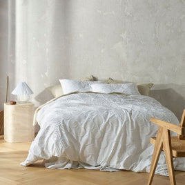 Accessorize Orion White Cotton Quilt Cover Set Queen Home & Garden Kings Warehouse 