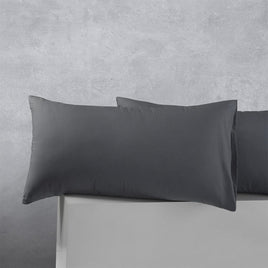 Accessorize Pair of Cotton Polyester King Pillowcases Charcoal Home & Garden Kings Warehouse 