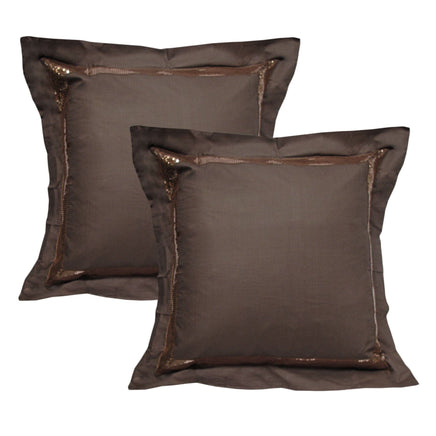 Accessorize Pair of Sequins Chocolate European Pillowcases 65 x 65 cm Home & Garden Kings Warehouse 