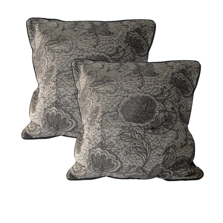 Accessorize Pair of Trudie Lace European Pillowcases Black Home & Garden Kings Warehouse 