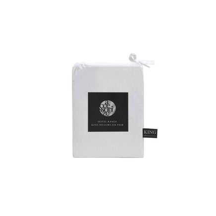 Accessorize Pair of White Hotel Deluxe Cotton King Pillowcases 50cm x 90cm Home & Garden Kings Warehouse 