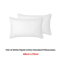 Accessorize Pair of White Piped Hotel Deluxe Cotton Standard Pillowcases Home & Garden Kings Warehouse 