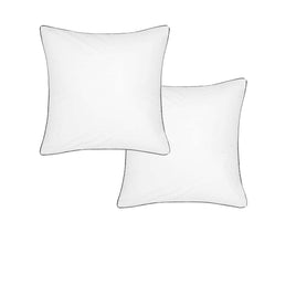 Accessorize Pair of White/Black Piped Hotel Deluxe Cotton European Pillowcases Home & Garden Kings Warehouse 