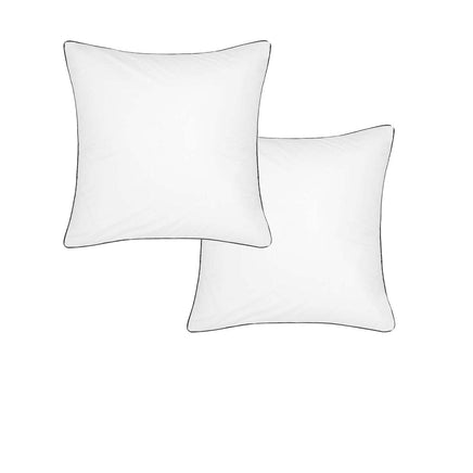 Accessorize Pair of White/Black Piped Hotel Deluxe Cotton European Pillowcases Home & Garden Kings Warehouse 