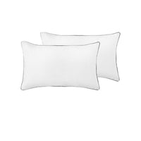 Accessorize Pair of White/Black Piped Hotel Deluxe Cotton Standard Pillowcases Home & Garden Kings Warehouse 
