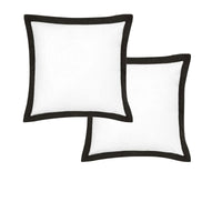 Accessorize Pair of White/Black Tailored Hotel Deluxe Cotton European Pillowcases Home & Garden Kings Warehouse 