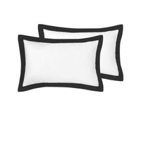 Accessorize Pair of White/Black Tailored Hotel Deluxe Cotton Standard Pillowcases Home & Garden Kings Warehouse 