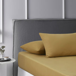 Accessorize Pecan Washed Cotton Fitted Sheet Set Queen Home & Garden Kings Warehouse