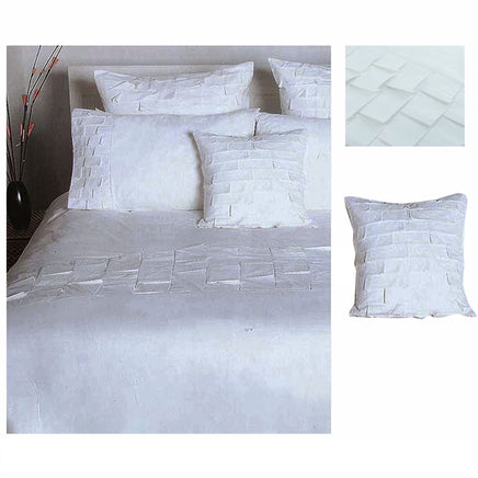 Accessorize Pleats White Cotton Quilt Cover Set DOUBLE + 1 Free Bonus Cushion Cover Home & Garden Kings Warehouse 