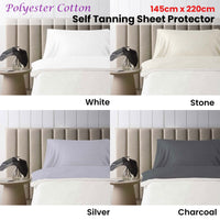 Accessorize Self Tanning Polyester Cotton Sheet Protector 145cm x 220cm Charcoal Home & Garden Kings Warehouse 