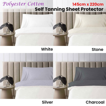 Accessorize Self Tanning Polyester Cotton Sheet Protector 145cm x 220cm Charcoal Home & Garden Kings Warehouse 