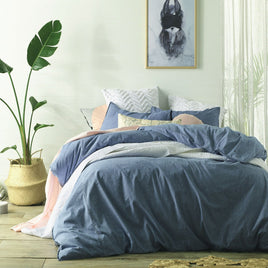 Accessorize Stonewashed Linen Cotton Quilt Cover Set Queen Home & Garden Kings Warehouse 