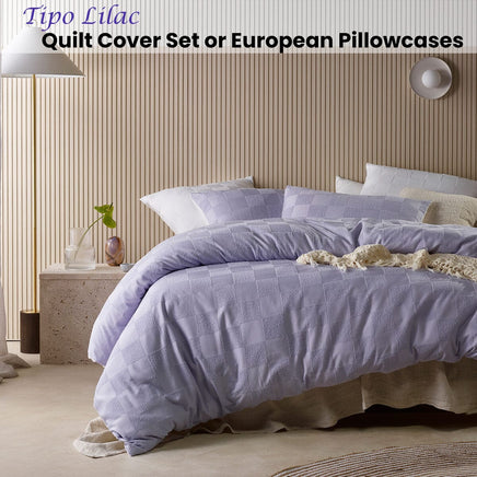Accessorize Tipo Lilac Chenille Quilt Cover Set Single Home & Garden Kings Warehouse 