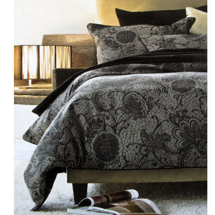 Accessorize Trudie Black Jacquard Quilt Cover Set Single Home & Garden Kings Warehouse 