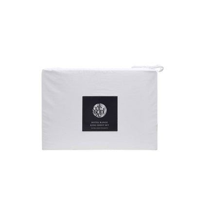 Accessorize White Piped Hotel Deluxe Cotton Sheet Set Super King Home & Garden Kings Warehouse 