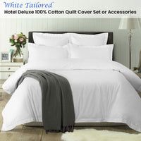 Accessorize White Tailored Hotel Deluxe Cotton Quilt Cover Set Queen Home & Garden Kings Warehouse 