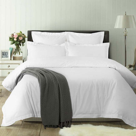 Accessorize White Tailored Hotel Deluxe Cotton Quilt Cover Set Super King Home & Garden Kings Warehouse 