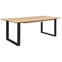 Aconite Dining Table 180cm Solid Messmate Timber Wood Black Metal Leg - Natural dining Kings Warehouse 