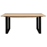 Aconite Dining Table 210cm Solid Messmate Timber Wood Black Metal Leg - Natural dining Kings Warehouse 