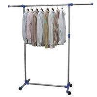 Adjustable Clothes Rack Stainless Steel 165x44x150 cm Silver Kings Warehouse 
