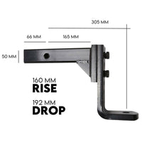 Adjustable Drop Towbar Tow Bar Ball Mount Tongue 2" Hitch Trailer 4000KG Home & Garden Kings Warehouse 