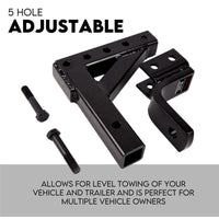 Adjustable Drop Towbar Tow Bar Ball Mount Tongue Hitch Trailer Car 3500KG Home & Garden Kings Warehouse 