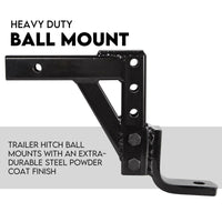 Adjustable Drop Towbar Tow Bar Ball Mount Tongue Hitch Trailer Car 3500KG Kings Warehouse 