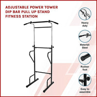 Adjustable Power Tower Dip Bar Pull Up Stand Fitness Station Sports & Fitness Kings Warehouse 