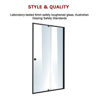 Adjustable Semi Frameless Shower Screen (114~122) x 195cm Australian Safety Glass Kings Warehouse 