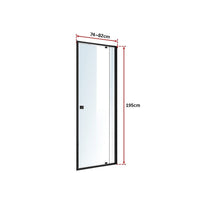 Adjustable Semi Frameless Shower Screen (74~82) x 195cm Australian Safety Glass Furniture Kings Warehouse 