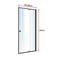 Adjustable Semi Frameless Shower Screen (98~106) x 195cm Australian Safety Glass Furniture Kings Warehouse 