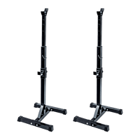 Adjustable Squat Rack Pair Steel Barbell Bench Press Stands Gym Home Sports & Fitness Kings Warehouse 