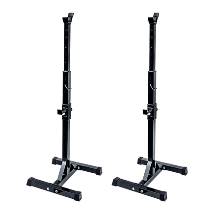 Adjustable Squat Rack Pair Steel Barbell Bench Press Stands Gym Home Sports & Fitness Kings Warehouse 