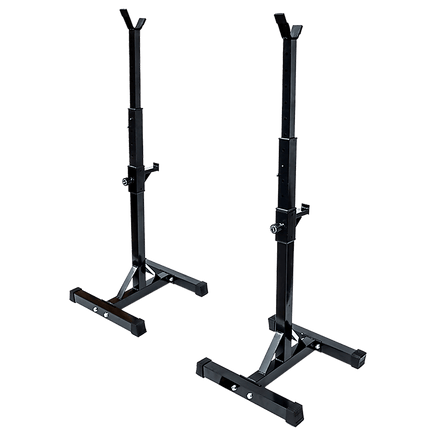 Adjustable Squat Rack Pair Steel Barbell Bench Press Stands Gym Home Sports & Fitness Kings Warehouse 