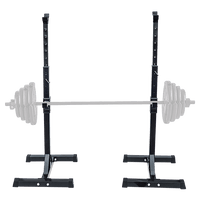 Adjustable Squat Rack Pair Steel Barbell Bench Press Stands Gym Home Sports & Fitness Kings Warehouse 