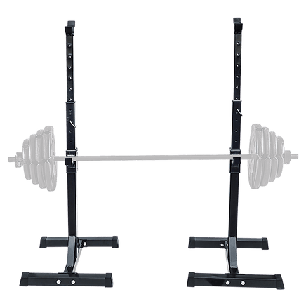 Adjustable Squat Rack Pair Steel Barbell Bench Press Stands Gym Home Sports & Fitness Kings Warehouse 