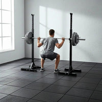 Adjustable Squat Rack Pair Steel Barbell Bench Press Stands Gym Home Sports & Fitness Kings Warehouse 