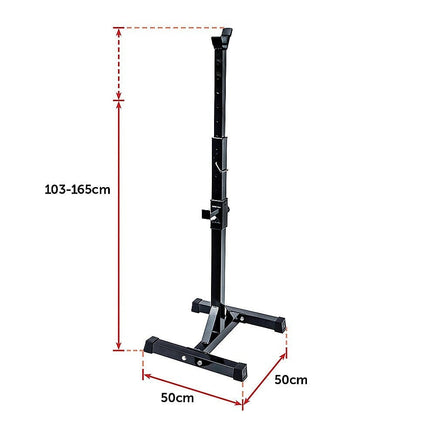 Adjustable Squat Rack Pair Steel Barbell Bench Press Stands Gym Home Sports & Fitness Kings Warehouse 