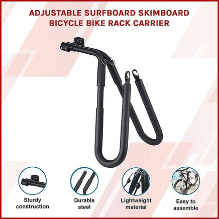 Adjustable Surfboard Skimboard Bicycle Rack Carrier Outdoor Recreation Kings Warehouse 