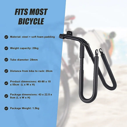 Adjustable Surfboard Skimboard Bicycle Rack Carrier Outdoor Recreation Kings Warehouse 