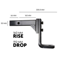 Adjustable Tow Bar Hitch Black Towbar Ball Sports & Fitness Kings Warehouse 